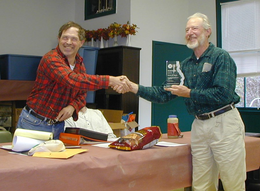 Nevin W. Davis receiving the Limestone Award.